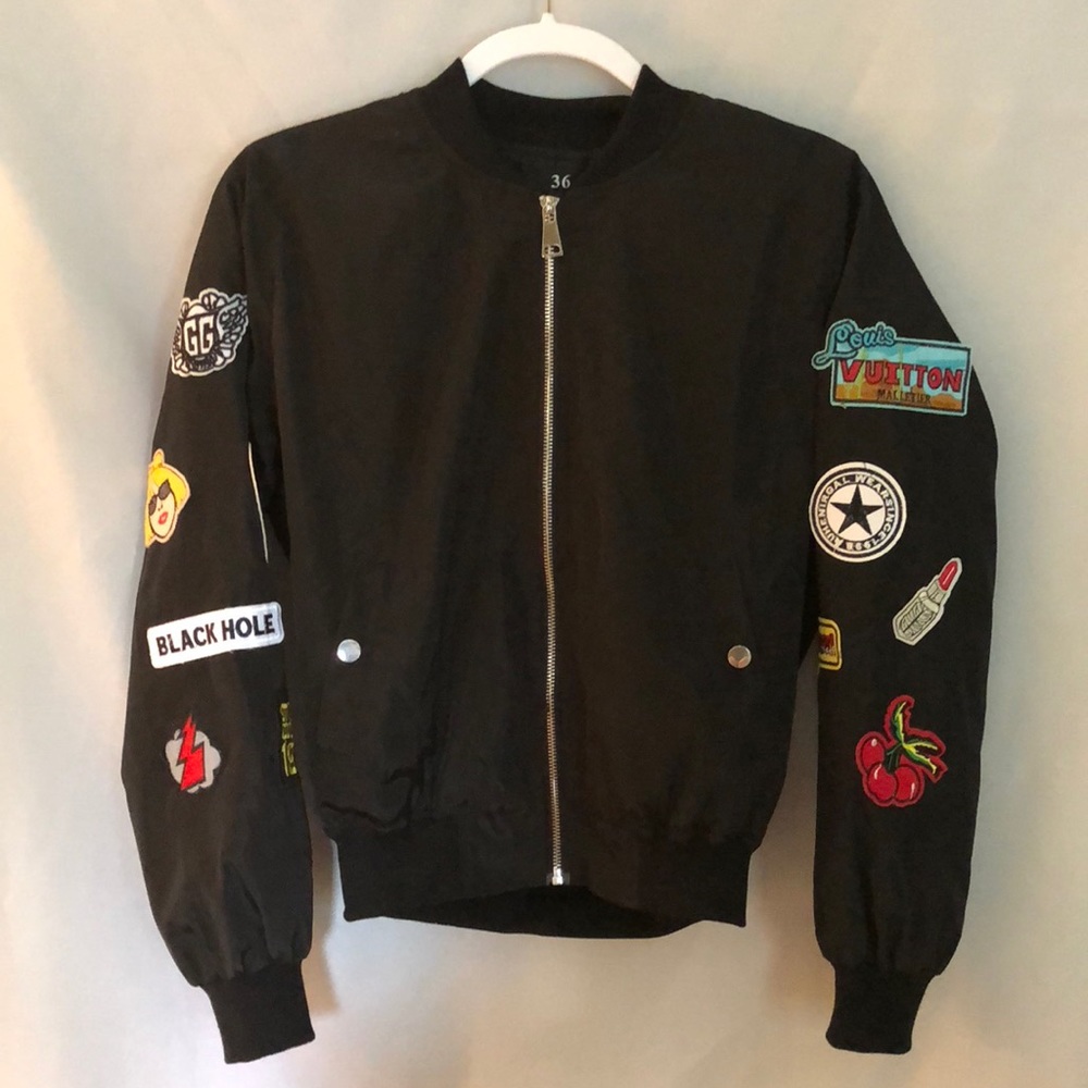 Bomber Jacket with Fashion Patches